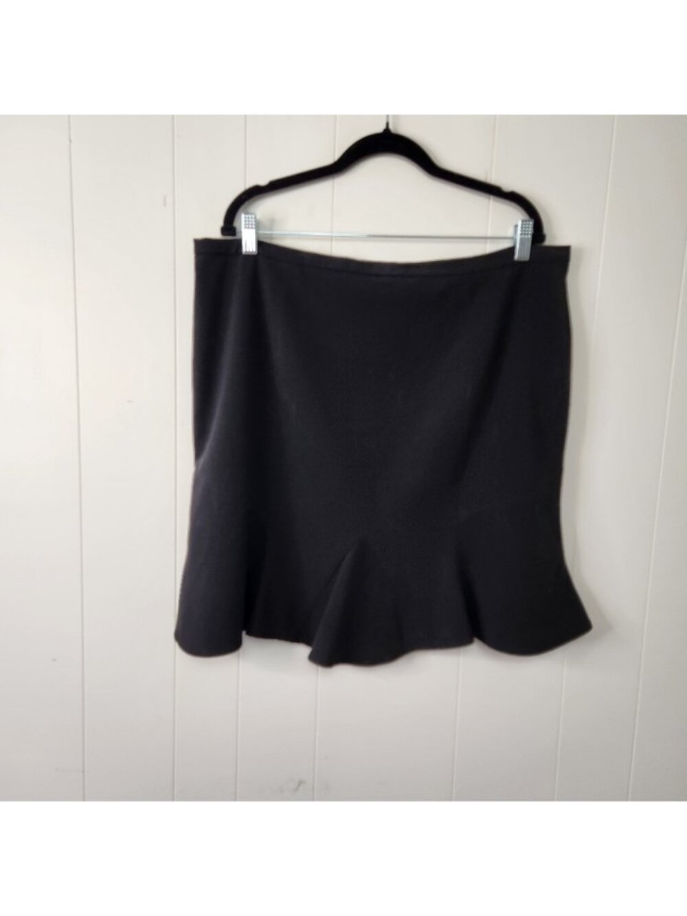 Rickis Black Flutter Pencil Skirt Office Minimalist High Waisted Rise Dressy